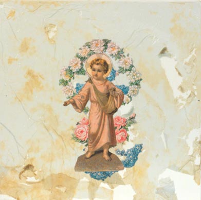 Aus dem Werkzyklus: 'Muttergottes' | 40 x 40, Collage / Malerei auf Leinwand | 2005