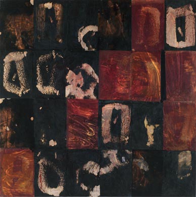 O.T. | 145 x 145, Collage / Malerei auf Leinwand | 1997